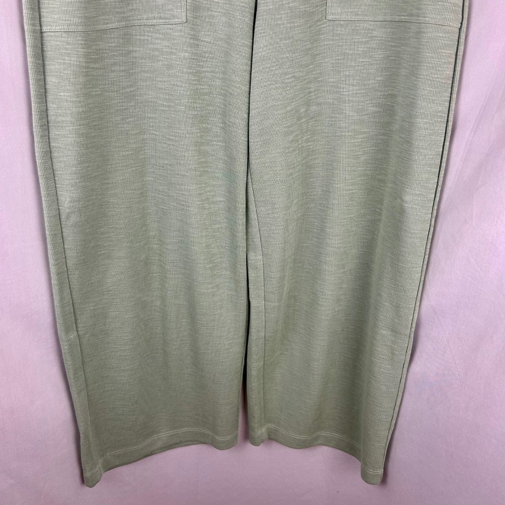 Chico's Zenergy Beach Slub Crop Pants Light Green Wide Leg Size 1 US 8 NEW - Picture 4 of 10